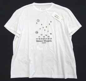 XXL【未使用タグ付】メゾン・マルジェラ Maison Margiela Tシャツ カレンダー ロゴ メンズ ホワイト S50GC0684 半袖【中古】【新古】【新品同様】国内正規