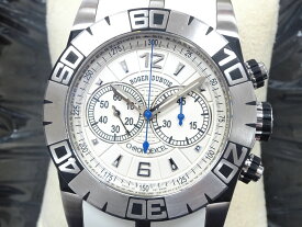 【888本限定】ロジェ・デュブイ ROGER DUBUIS ニューイージーダイバー ラージ クロノグラフ SED46 ホワイトラバーベルト シルバー【中古】