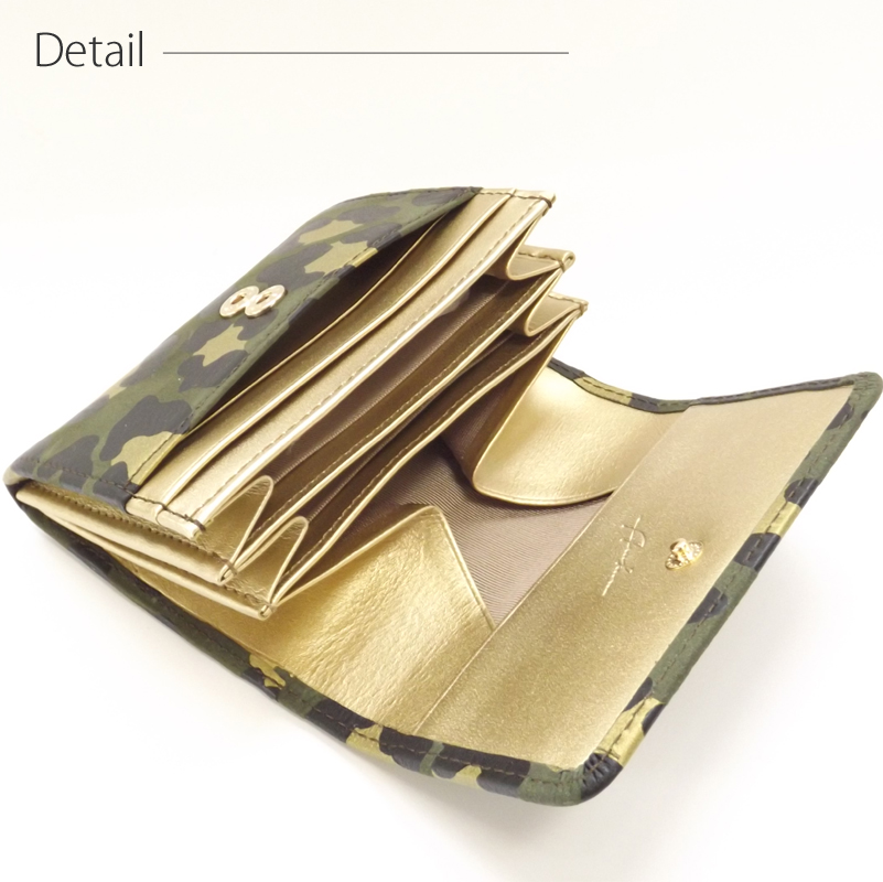 ジャパン 通販 アルカン コンパクト財布 レパード レディース ゴールド 財布、帽子、ファッション小物