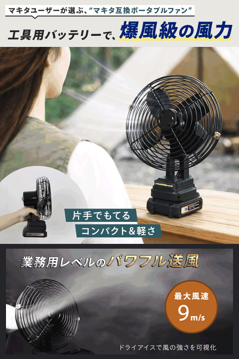 楽天市場】【夏物セール】マキタ互換 充電式扇風機 扇風機 卓上