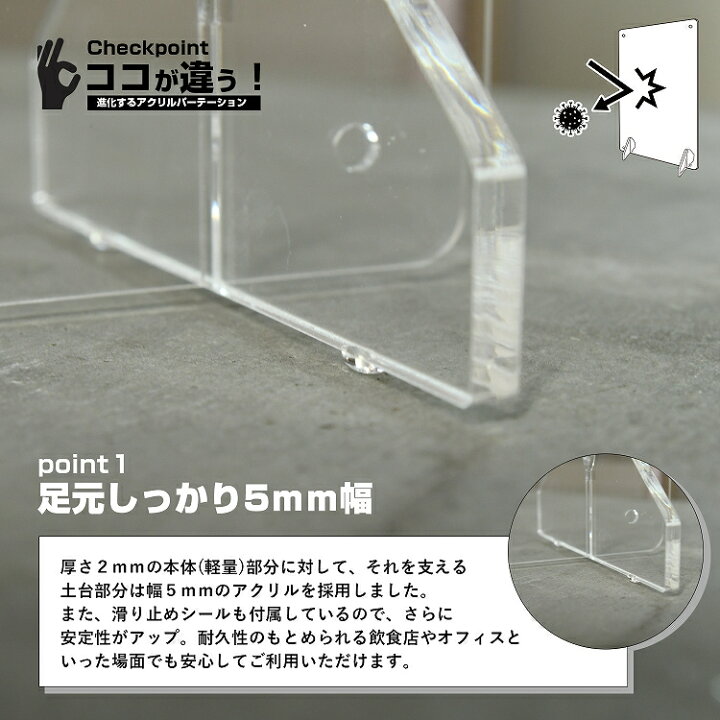 楽天市場】パーテーション アクリル 透明 10枚セット 440×290mm 1人席 