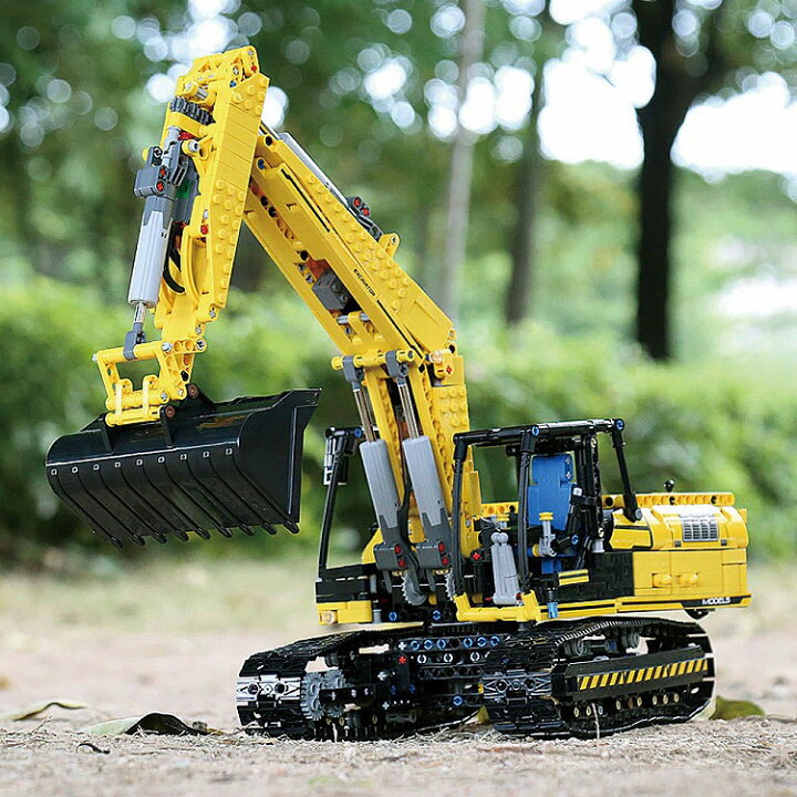 楽天市場】RC ショベルカー ビルディング ブロック モーターセット 