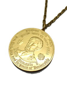 yCobN PAYBACK G`IsA _ S[h RC lbNX ETHIOPIA MEDAL GOLD COIN NECKLACE