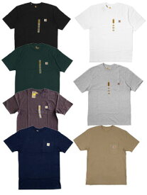 カーハート CARHARTT ポケットTシャツ WORKWEAR POCKET T-SHIRT -7.COLOR- メンズ 無地 デザート/ブラック/ホワイト/グレー/グリーン/ブラウン/ネイビー S/M/L/XL