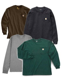 カーハート CARHARTT ポケット ロングスリーブ Tシャツ WORKWEAR POCKET LS TEE -5.COLOR- メンズ S-L グレー/ブラック/ブラウン/グリーン/