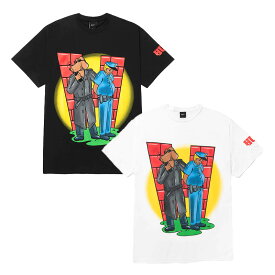 ハフ HUF Tシャツ トップス カットソー 半袖 プリント ブラック/ホワイト M Lサイズ メンズ UNLAWFULL SS TEE -2.COLOR-