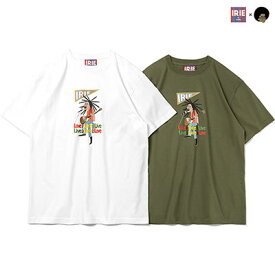 アイリーバイアイリーライフ IRIE by Irielife Tシャツ トップス 半袖 プリント コラボ ×Hirokazu Ishii LOVE THE LIFE TEE メンズ M-XXL ホワイト/オリーブ