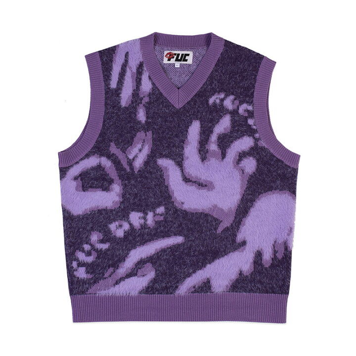 楽天市場】FUC(Fack Up Clothes) ニットベスト モヘア素材 パープル 