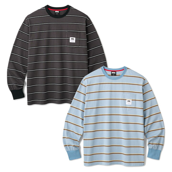 楽天市場】エフティーシー FTC Tシャツ 長袖 ボーダー ブラック/ブルー  