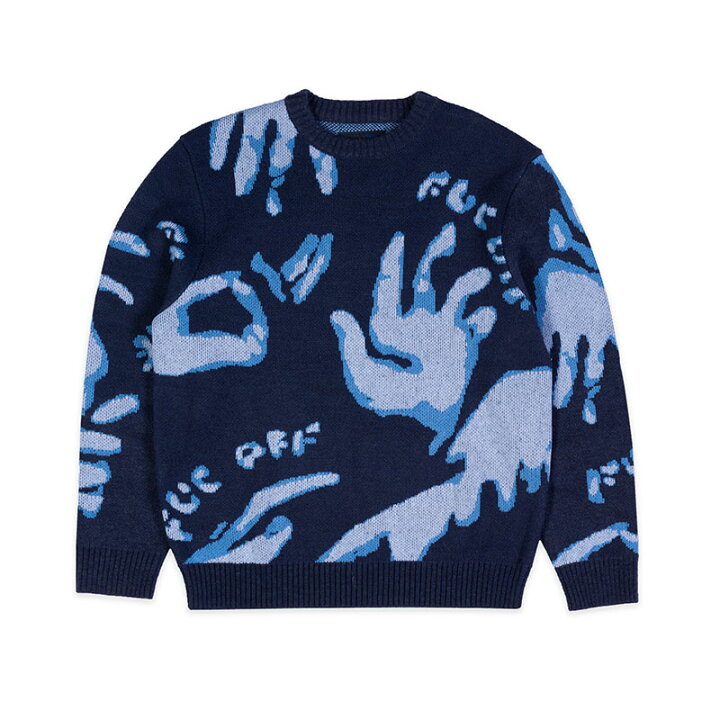 楽天市場】FUC(Fack Up Clothes) ニット セーター トップス ブルー M-L 
