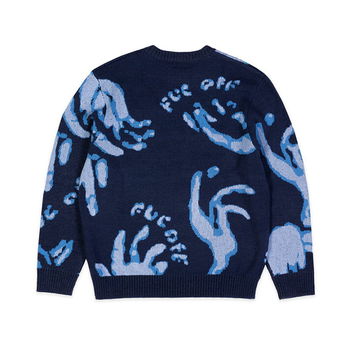 楽天市場】FUC(Fack Up Clothes) ニット セーター トップス ブルー M-L 