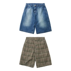バターグッズ Butter Goods ワークショーツ ショートパンツ ボトムス チェック/インディゴ 30-34インチ メンズ Work Shorts -2.COLOR-