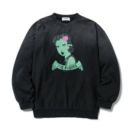 フラグスタフ F-LAGSTUF-F クルースウェット トレーナー トップス ブラック M-Lサイズ メンズ SWEAT(THE POGUES) -BLACK-