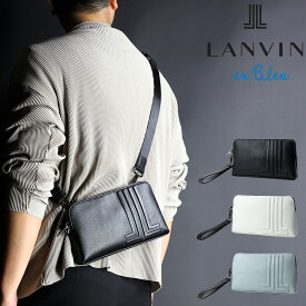 ランバンオンブルー クラッチバッグ メンズ ブランド 小さめ LANVIN en Bleu ショルダーバッグ Timbre タンブル 512121 レディース クラッチショルダー 2WAY バッグ 斜めがけ かっこいい カードポケット 大人 ミニマリスト 旅行 トラベル 合皮 PU ナイロン 斜め掛けバッグ