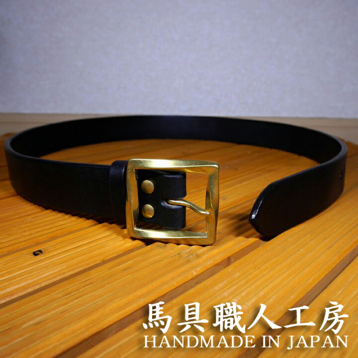 楽天市場】幅40mm 5mm極厚 ブラック 黒本革 ベルト 《真鍮製ブラス  