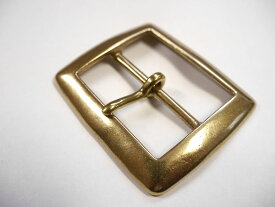 ベルト幅50mm用 スクエアバックル (ゴールド)真鍮無垢 ブラス　馬具職人工房