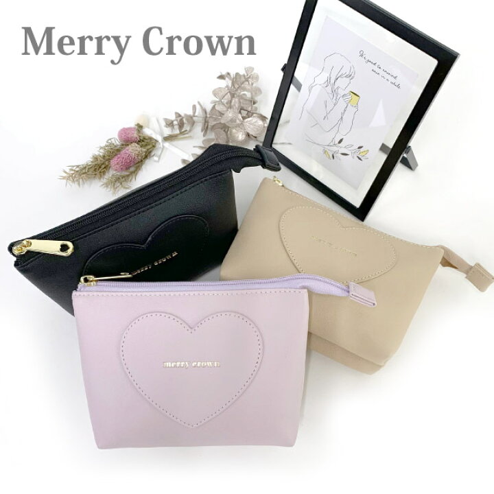 楽天市場】可愛い ポーチ 小物入れ Merry Crown セームカラーハート  