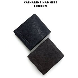 二つ折り財布 メンズ おすすめ KATHARINE HAMNETT キャサリンハムネット PRISM 二つ折財布 490-50502 革 二つ折りサイフ 折りたたみ財布 2つ折り 男性 ブランド プレゼント メンズ財布 小銭入れ付き 黒 茶 おしゃれ ブランド プレゼント 2つ折り財布 人気 レザー お財布