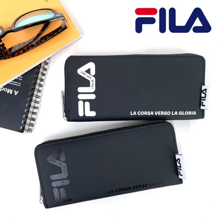 楽天市場 財布 中学 男子 Fila ポリプリント ラウンド長財布 Fims 0351 キッズ 財布 男の子 スポーツブランド 大容量 長財布 中学生 財布 高校生 さいふ 長サイフ おしゃれ かっこいい ロゴ 黒 韓国 誕生日プレゼント クリスマスプレゼント 小学生 高学年 お 財布 修学