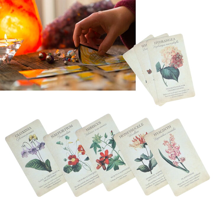 楽天市場 送料無料 ボタニカル インスピレーション オラクルカード 45枚 Botanical Inspirations 花 占い ホログラム紙 タロットカードセット スピリチュアル ヒーリング 初心者 雑貨 英語のみ Baibaiyishop