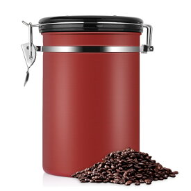 【送料無料】1.8L コーヒーキャニスター コーヒー保存容器 CO2を排出する コーヒー豆、お茶、小麦粉、砂糖などを保管 珈琲 気密性 収納 密封容器 防湿 304ステンレス鋼 友達 ご家族 ギフト