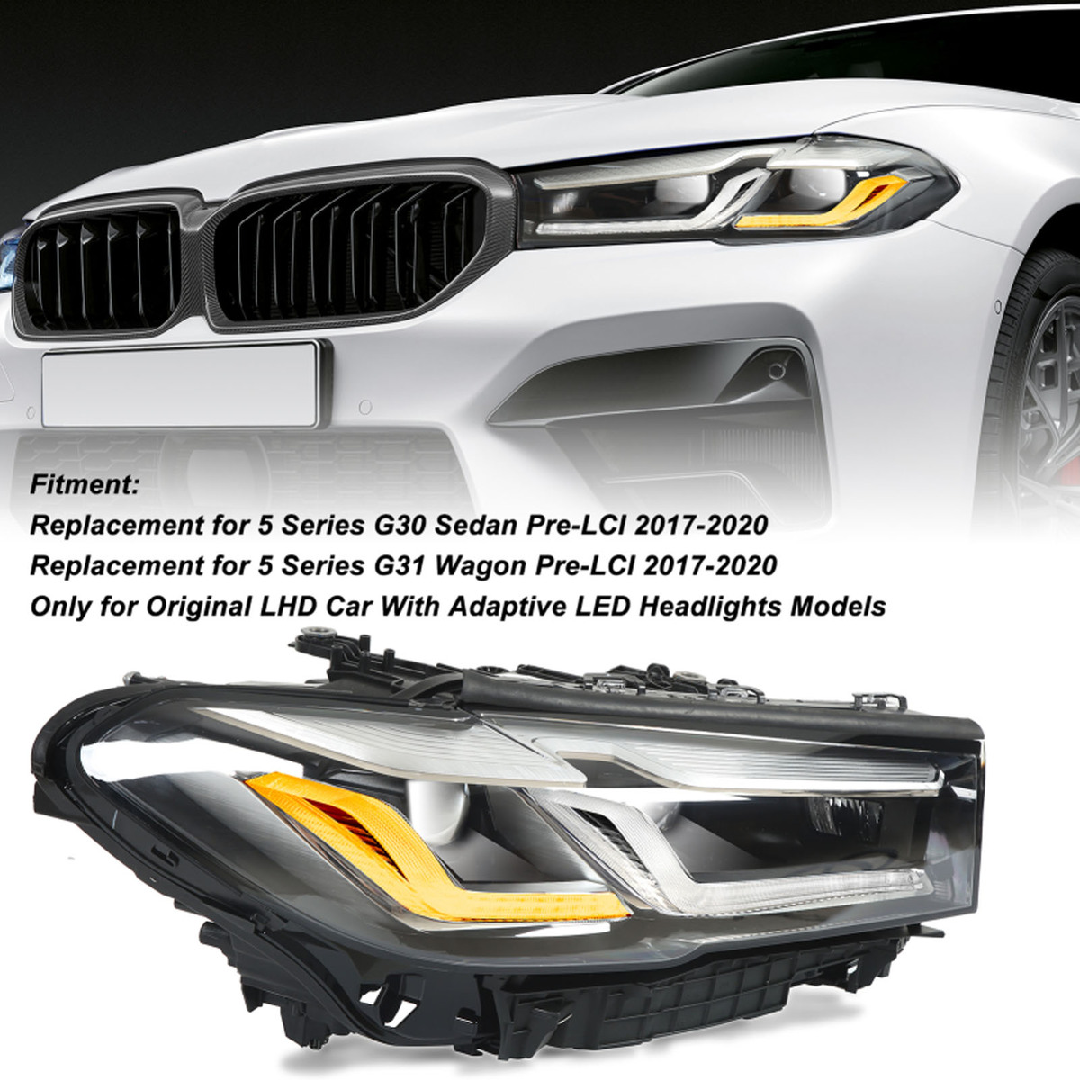 楽天市場】送料無料 ヘッドライト BMW 5シリーズ G30 LCI用LEDヘッド 