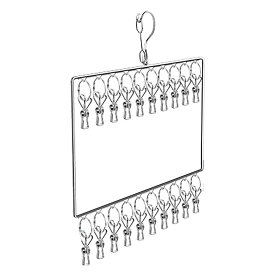 靴下乾燥ラック ステンレス製衣類乾燥ハンガー 帽子用 手袋用 タオル用 (2 レイヤー 20 クリップ)