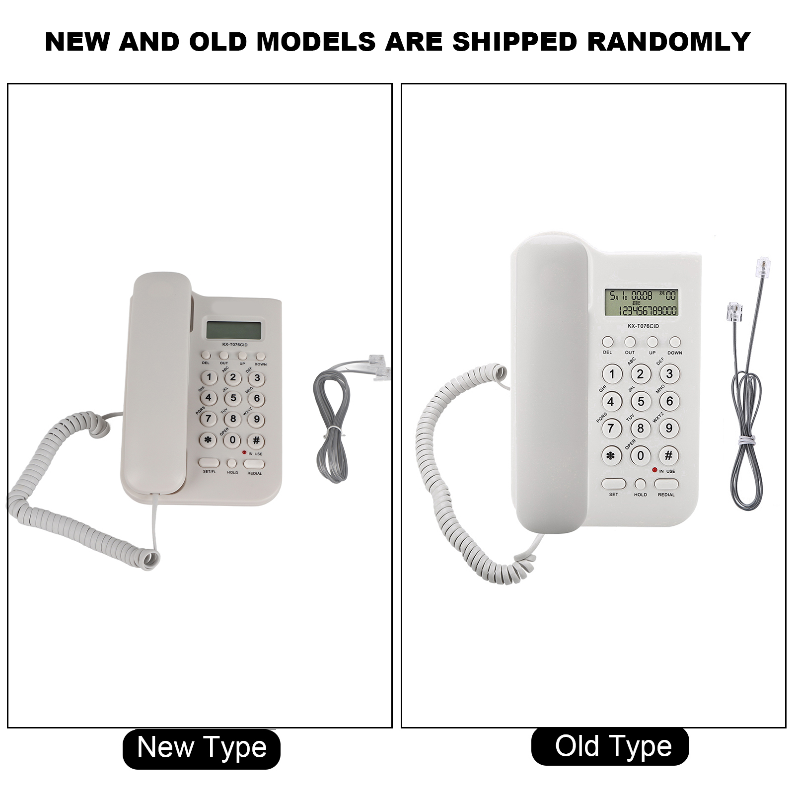 コード付き電話 デスクトップ 電話 固定電話 有線電話ウォール 電話 コードと通話ディスプレイ FSK DTMFデュアルシステム ホームオフィスホテル用  (白) 家電
