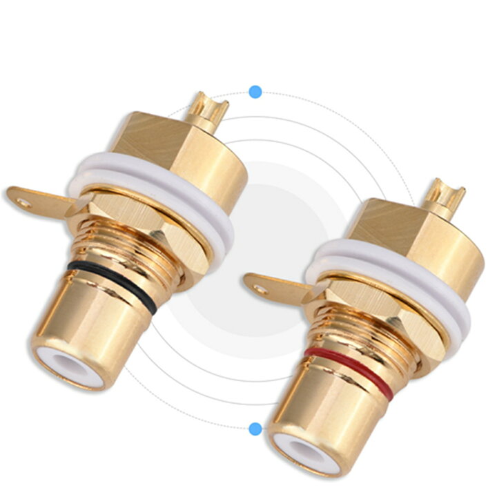 hobbyant 4PCS RCA端子オーディオ 半間 シャーシパネル マウント 