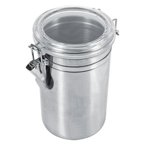錆びにくく丈夫なコーヒー豆容器 ステンレス製保存容器 透明な蓋とバックルのデザインでキッチンに収納可能 (34x20x24cm / 13.)