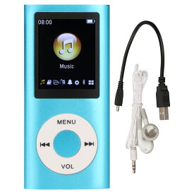 MP3 プレーヤー スタイリッシュな多機能ロスレス サウンド スリム 1.8 インチ LCD Sn ポータブル MP3 音楽プレーヤー (青)