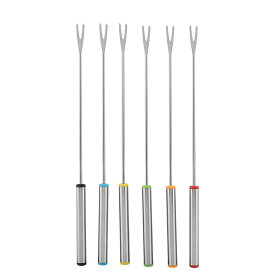 フォンデュフォークセット 6本セット ステンレス鋼 チョコレートチーズデザートフォンデュフォーク ポット キッチンツール 食器ツール 噴水用浸漬