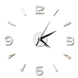 壁掛け時計ステッカー 3D壁掛け時計 オフィスで広く使用されている家(Silver)