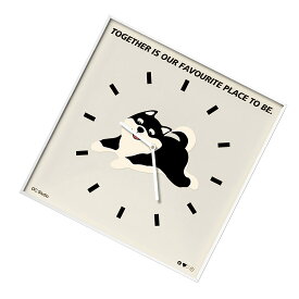 壁掛け時計 子犬柄が目を引く 精密な計時 フレームレス 静音 (40×40センチメートル)