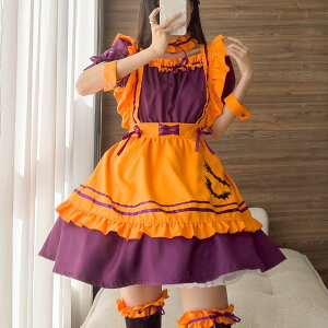 ハロウィン コスプレ メイド服 コスプレ衣装 半袖 仮装 衣装 パンプキン コスチューム スコスプレ アニメ 衣装 ファンシードレ 可愛い 男ウケ セクシー 大きいサイズ 大人 レディース 蝶ネク