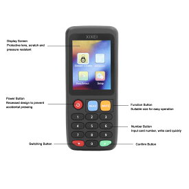 NFCカードコピーリーダーライター アクセス制御システム用ID ICエレベーターカードリーダーデュプリケーター バッテリー内蔵 ID IC全周波数帯域をサポート NFCカードデュプリケーターコピー機 (UID バックル 5 個 T55)