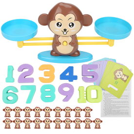 猿 天秤 おもちゃ 知育玩具 バランスゲーム 重さ 数 数字 計算 算数 学習 てんびん 子供 キッズ 足し算 引き算 子ども 幼児 知育 感覚教育 入園祝い プレゼント 贈り物 ブラウン (ブラウン)