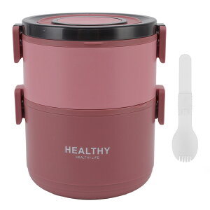 スタッカブルランチボックス 旅行オフィスホーム用のBPAフリー耐久性プラスチック2層弁当箱 西アジア赤