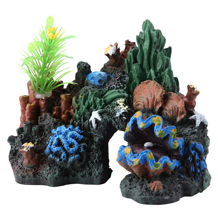 楽天市場 送料無料 水槽オーナメント アクアリウム 水族館装飾品 カラフル樹脂 サンゴ 礁珊瑚 洞窟 魚隠れ 家 魚遊び 観賞魚 熱帯魚 金魚 爬虫類風景 Baibaiyishop