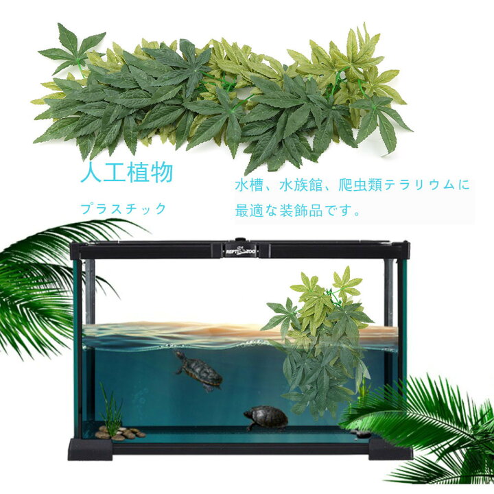 楽天市場 送料無料 人工植物 人工水草 水槽 魚タンク 水族館 爬虫類テラリウム アクアリウム 水草 プラスチック 飾り植物 装飾用 造園 耐久性 グリーン 緑 Baibaiyishop
