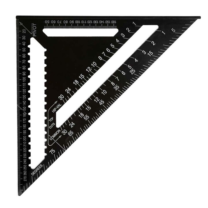 楽天市場 送料無料 三角スケール 90度 45度 建築用 作業用 大工用具 アルミニウム合金 三角定規 トライアングル 三角ルーラー 分度器 三角スクエア測定ツール 直角 Baibaiyishop