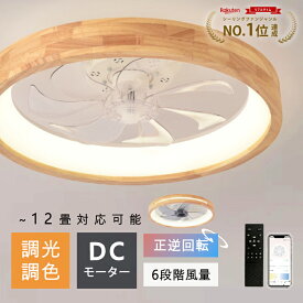 ★20％クーポンで、約3196円もお安く★ シーリングファンライト DCモーター サーキュレーターライト シーリングファン LED おしゃれ 木製 和室 シーリングライト 扇風機 北欧 8畳 10畳 12畳 調光調色 照明器具 天井 リモコン付き 天井 家庭用 6段階風量 静音 空気循環
