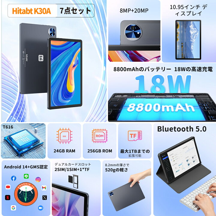 楽天市場】【20%ポイントバック】7点セット Android 15 タブレット 10 
