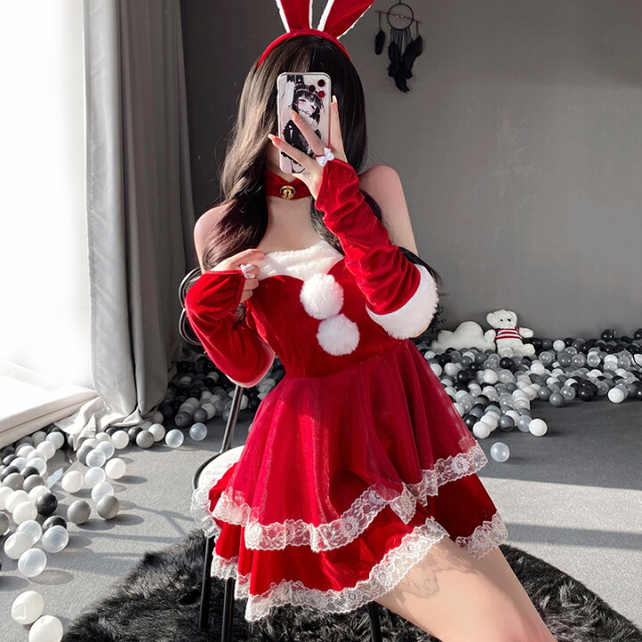 楽天市場】【豪華7点セット】サンタ コスプレ セクシー バニーガール  