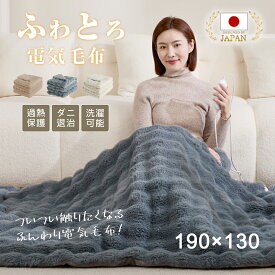 『期間限定★2000円OFF利用で4980円』【 日本カケン認証 】電気毛布 掛け敷き 兼用 日本製炭素繊維ヒーター ダブル シングル 大判 190×130/160×80/120×60cm タイマー 電気ブランケット AI自動電源オフ 抗菌 ダニ退治 フランネル ひざ掛け 洗える ダブル 2人 節電