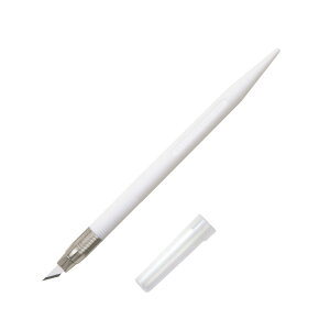 デザインナイフ デザインカッター 替刃付き D-401P（W） パステルカラー ホワイト 白 けしごむはんこ 切り絵 切り抜き パーパーフラフト 左右両用 左利き NTカッター