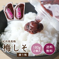 紀州梅しそ梅肉(練り梅) 180g×2　【ゆうメール便・日時指定不可】