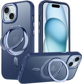 【360°回転スタンド】 iPhone15 ケース iPhone15 Pro ケース iPhone 15 14 13 12 Pro Max Plus MagSafe対応 ケース アイフォン15 カバー スマホケース アイホン15 携帯ケース ワイヤレス充電 車載ホルダー 対応 ストラップ穴付き 半透明 指紋防止 MagSafe対応