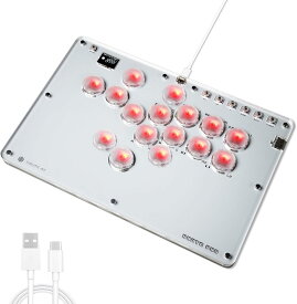 Haute42 レバーレスアーケードコントローラー アケコン 薄型ロープロ16ボタン 膝置き可 for PC/Switch/PS4 PS3 RGB LEDライトDIY ホットスワップ 天板広め 連射機能 格闘ゲームコントローラー【正規輸入品】