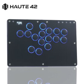 Haute42 T16 Pro V2 レバーレス アケコン レバーレス コントローラー 薄型ロープロ16ボタン 膝置き可 for PC/Switch/PS4 PS3 RGB LEDライトDIY ホットスワップ 天板広め 連射機能 格闘ゲームコントローラー